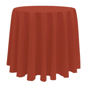 Burnt Orange 90" Round Poly Premier Tablecloth - Premier Table Linens - PTL 