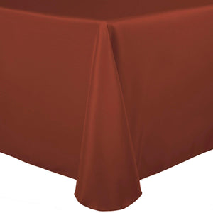 Burnt Orange 90" x 132" Rectangular Poly Premier Tablecloth - Premier Table Linens - PTL 