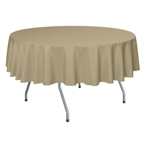 Camel 120" Round Poly Premier Tablecloth - Premier Table Linens - PTL 