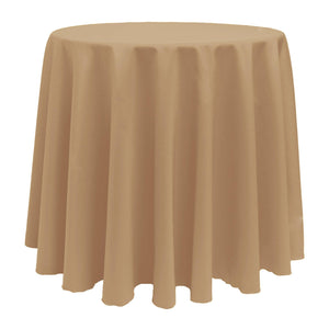 Camel 132" Round Poly Premier Tablecloth - Premier Table Linens - PTL 