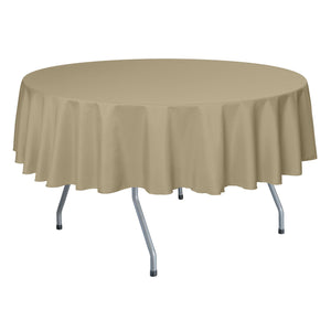 Camel 132" Round Poly Premier Tablecloth - Premier Table Linens - PTL 