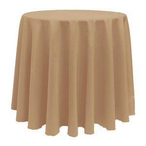 Camel 90" Round Poly Premier Tablecloth - Premier Table Linens - PTL 