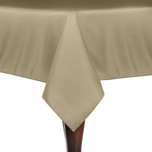 Camel 90" x 90" Square Poly Premier Tablecloth - Premier Table Linens - PTL 