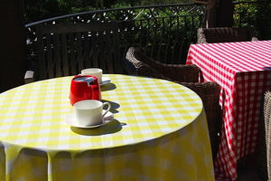 Checkered Outdoor Tablecloth With Umbrella Hole - Premier Table Linens - PTL 