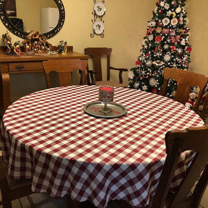 Checkered Outdoor Tablecloth With Umbrella Hole - Premier Table Linens - PTL 