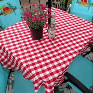 Checkered Outdoor Tablecloth With Umbrella Hole - Premier Table Linens - PTL 