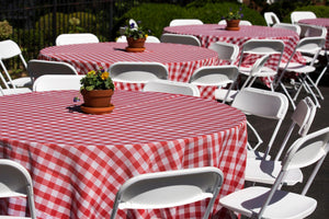 Checkered Outdoor Tablecloth With Umbrella Hole - Premier Table Linens - PTL 