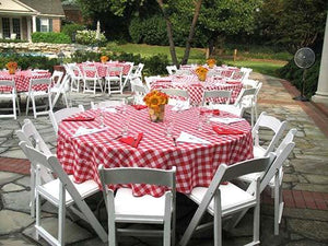 Checkered Outdoor Tablecloth With Umbrella Hole - Premier Table Linens - PTL 