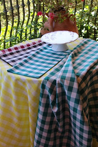 Checkered Outdoor Tablecloth With Umbrella Hole - Premier Table Linens - PTL 