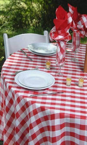 Checkered Outdoor Tablecloth With Umbrella Hole - Premier Table Linens - PTL 