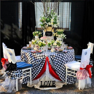 Checkered Outdoor Tablecloth With Umbrella Hole - Premier Table Linens - PTL 