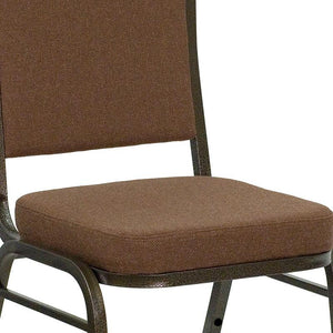 Coffee Fabric Stacking Banquet Chair, Gold Frame - Premier Table Linens - PTL 