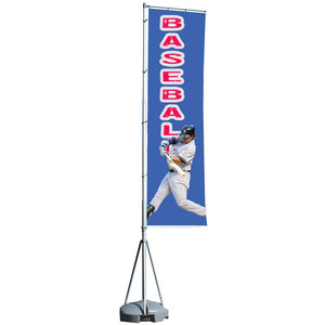 Custom printed Banner Flag with water base for a school baseball team