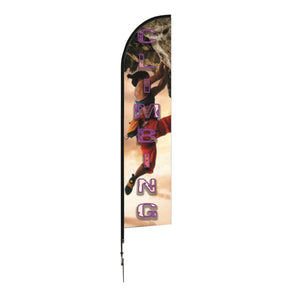 6 Foot dual-side feather flag with climbing printed on it 