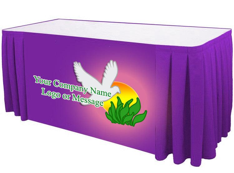 Custom Printed Table Skirt Box Pleat - All Over Print - Premier Table Linens - PTL 