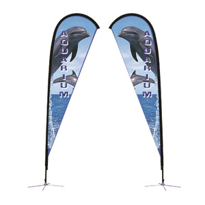 Dual branded feather flags with full color print