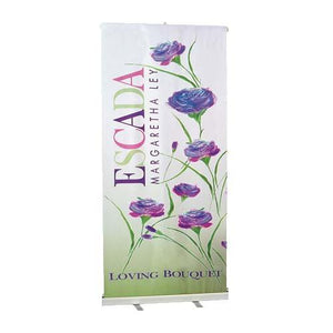 Custom printed pull-up banner for the Escada Floral Company
