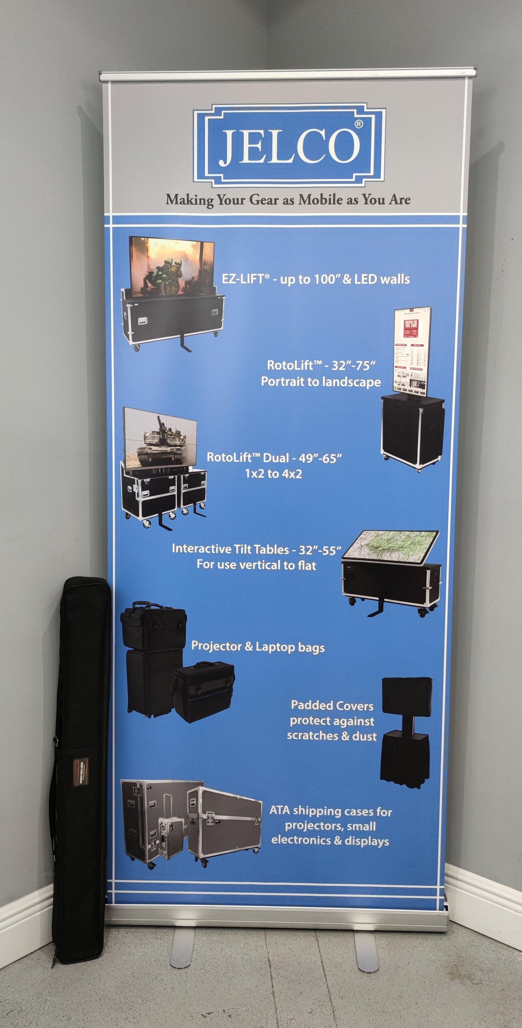 Custom printed Vynil Pull-Up Retractable Banner with carry case