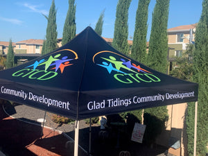 Custom Tent with logo for GTCD ministries