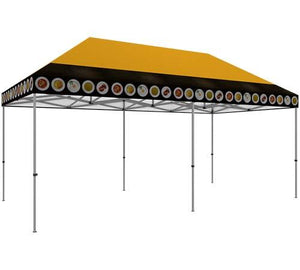 20-foot by 10-foot custom printed tent with hardware