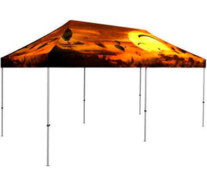 20-foot custom-printed tent with all over print