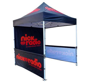 Custom printed 5 foot by 5 Foot Tent with back and side walls