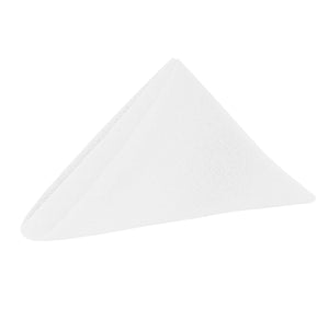 White formal dinner napkin folded in a triangle form 