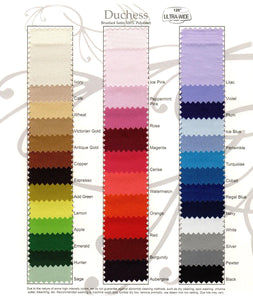 Duchess Satin Swatch Card in all colors available