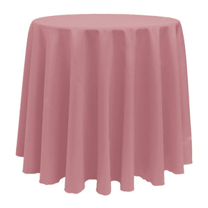 Dusty Rose 132" Round Poly Premier Tablecloth - Premier Table Linens - PTL 