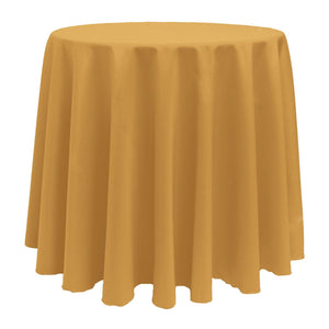 Gold 108" Round Poly Premier Tablecloth - Premier Table Linens - PTL 