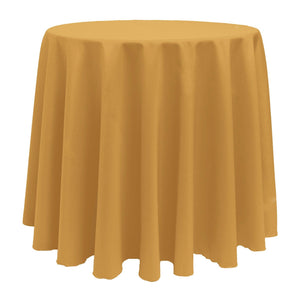 Gold 132" Round Poly Premier Tablecloth - Premier Table Linens - PTL 