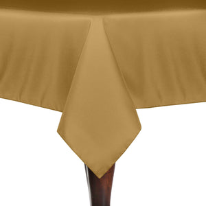 Gold 54" x 54" Square Poly Premier Tablecloth - Premier Table Linens - PTL 