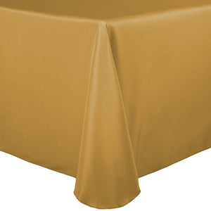 Gold 60" x 120" Rectangular Poly Premier Tablecloth - Premier Table Linens - PTL 
