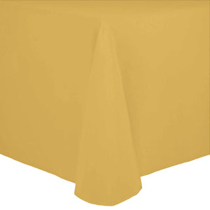 Gold 90" x 132" Rectangular Spun Poly Tablecloth - Premier Table Linens - PTL 