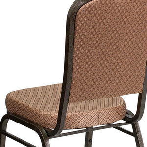 Gold Diamond Patterned Fabric Stacking Banquet Chair, Gold Frame - Premier Table Linens - PTL 