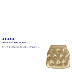 Gold Tufted Vinyl Chiavari Chair Cushion - Hard, 1.5" - Premier Table Linens - PTL 