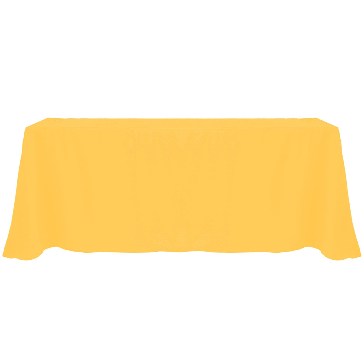 Goldenrod 90" x 156" Rectangular Poly Premier Tablecloth