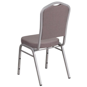 Gray Dot Fabric Stacking Banquet Chair, Silver Frame - Premier Table Linens - PTL 