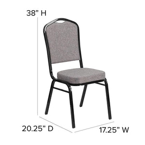 Gray Fabric Stacking Banquet Chair, Black Frame - Premier Table Linens - PTL 