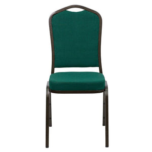 Green Fabric Stacking Banquet Chair, Gold Frame - Premier Table Linens - PTL 