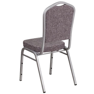 Herringbone Fabric Stacking Banquet Chair, Silver Frame - Premier Table Linens - PTL 