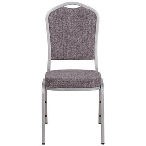 Herringbone Fabric Stacking Banquet Chair, Silver Frame - Premier Table Linens - PTL 