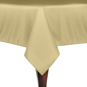 Honey 54" x 54" Square Poly Premier Tablecloth - Premier Table Linens - PTL 