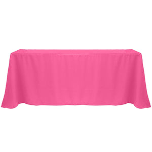 Hot Pink 90" x 132" Rectangular Poly Premier Tablecloth - Premier Table Linens - PTL 