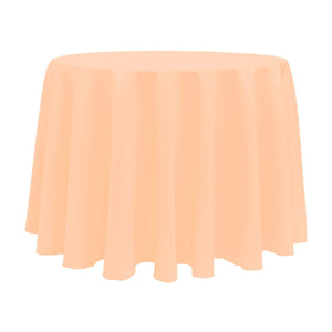 Ice Peach 132" Round Poly Premier Tablecloth - Premier Table Linens - PTL 