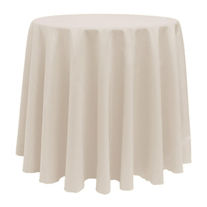 Ivory 132" Round Poly Premier Tablecloth - Premier Table Linens - PTL 