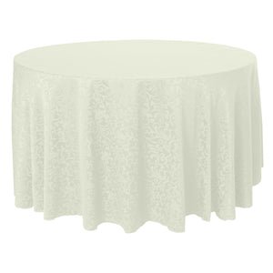 Ivory 132" Round Somerset Damask Tablecloth - Premier Table Linens - PTL 