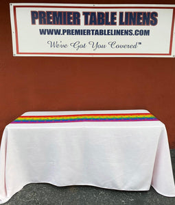 LGBT Gay Pride Rainbow With Hearts Table Runner - Premier Table Linens - PTL 