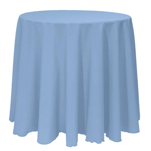 Light Blue 108" Round Poly Premier Tablecloth - Premier Table Linens - PTL 