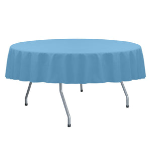 Light Blue 108" Round Spun Poly Tablecloth - Premier Table Linens - PTL 